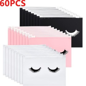 Resim 60 adet PE fermuarlı çanta mat kendinden yapışkanlı çanta, kozmetik çantası, makyaj çantası, kirpik küçük fermuar kutusu, seyahat çantası, kirpik bakım aksesuarları (3 renk) 