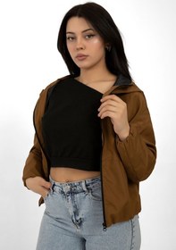 Resim Kadın Taba Kapüşonlu Su Ve Rüzgar Geçirmez Cepli İçi Astarlı Oversize Yağmurluk Taba 