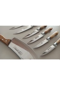 Resim Lazoğlu Sürmene 7 Parça Mutfak Bıçak Seti ve Zırh Bıçağı 
