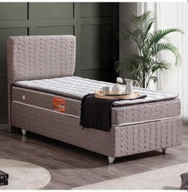 Resim Setaymobilya Baza, Stella Tek Kişilik Baza + Başlık+Real Pedli Ortopedik Yatak 