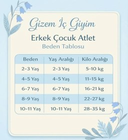 Resim Gizem iç giyim 6'LI PAKET ERKEK ÇOCUK ATLET PAMUKLU RAHAT PREMİUM KALIP 