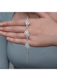 Resim Hk Gümüş Kadın Bileklik İkili Yaprak Telkari Gümüş Takı Hediyelik Ürünler-207336 Çok Renkli 