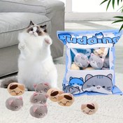 Resim Yeni Evcil Kedi Yastık Peluş Oyuncak Seti, 8 Karikatür Küçük Bebek Kedi Oyuncaklı 