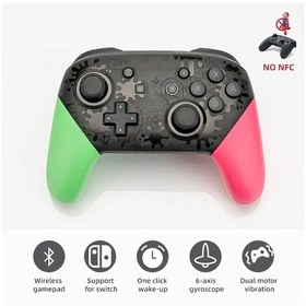 Resim Ns22-pembe Yeşil Anahtarlı Gamepad, Çift Motorlu Titreşim Ve 6 Eksenli Jiroskoplu Kablosuz Oyun Kumandası Anahtarı Pro Gamepad 