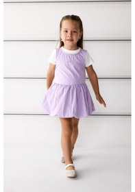 Resim Defacto Kız Bebek 2li Takım Basic Düz Kısa Kollu Tişört Paraşüt Elbise F8274a525smpr342 Mor 
