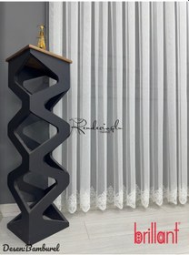 Resim Tül Perde Brillant Marka 1. Sınıf Bambu Zemin Bamburel Desen Ekru 