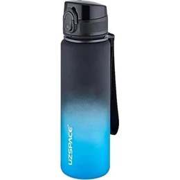 Resim Uzspace 500ML Soft Touch Çift Renk Motivasyon Tritan Su Matarası (Siyah-Mavi) 