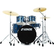 Resim Sonor AQX Studio 5-Parça Akustik Davul Seti (Blue Ocean Sparkle) 