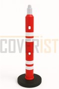 Resim COVERİST Trafik Uyarı Dikmesi - Kalın Dubalı Uyarı Dikmesi 110 x 11 cm 4 Reflektifli 