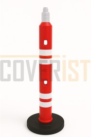 Resim COVERİST Trafik Uyarı Dikmesi - Kalın Dubalı Uyarı Dikmesi 110 x 11 cm 4 Reflektifli 