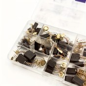 Resim 20 parça set, elektrikli araçlar için 20 karbon fırça, bir set, farklı boyutlarda, evrensel motor yedek karbon fırça kiti, çeşitli modeller, rastgele renkler 