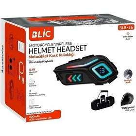 Resim Motor Kask Kulaklık Rgb Modlu Motosiklet Kulaklık Su Geçirmez 5.4 Intercom Blb 36 