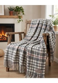 Resim Dinarsu Cozy Life Pamuklu Skoç Tv Battaniyesi Maria Pembe Gri 130 X 170cm Gri - Pembe 
