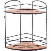 Resim Tekno-tel 2 KATLI KARARMAZ AHŞAP BANYO KÖŞE RAFI MAT SİYAH BK074B 