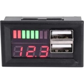 Resim Cekar Store Kırmızı LED Dijital Ekran Voltmetre USB 5V 2A Çıkış Dc 12V 