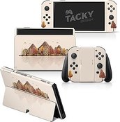 Resim Tacky Design Nintendo Switch OLED Cilt ile Uyumlu Dağ Derisi - Vinil 3M Nintendo Switch OLED Çıkartma Seti - Konsol, Dock, Joy Con Wrap için Switch OLED Kaplama - Çıkartma Tam Sargı 