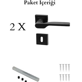 Resim Hobidabi Eda Kare Rozetli Oda Kapı Kolu 