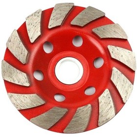 Resim Lemestar Elmas Segmentli 4in Avuç Taşlama Tekerleği - Granit Mermer Beton Kesim,kırmızı 
