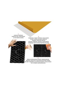 Resim Tink Kendinden Yapışkanlı Siyah Petek Mermer Desenli Pvc Panel 41x62cm 