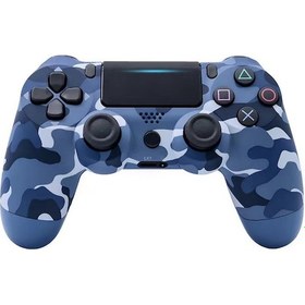 Resim Fosenze Ps4 İçin Kablosuz Oyun Kolu - 5.1 Bluetooth, Işıklı Şeritli, Askeriye Mavi Desenli, Taşınabilir Oyun Kontrol Cihazı 