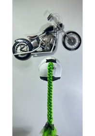 Resim Motor & Motosiklet Tek Yeşil Örgü Saç Kask Dış Aksesuarı Diğer 