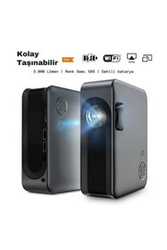 Resim ShopFast AUN A30C Bataryalı Mini Taşınabilir Projeksiyon Ev Kamp Sineması Hoparlörlü 1080P Wifi 