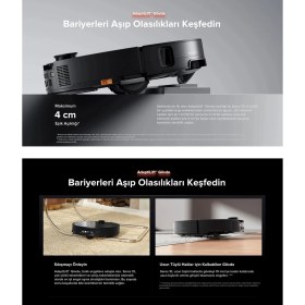 Resim Roborock Kendi Kendini Temizleyen Istasyonlu Ultra Ince Robot Süpürge 22.000 Pa Güç Halı Tanıma Özelliği Saç Dolaşma Önleyici Fırça ve Sıcak Su ile Paspas Yıkama 