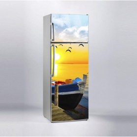 Resim Jasmin2020 Tekne Gün Batımı Buzdolabı Sticker Kaplama Etiketi 