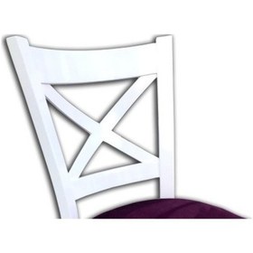 Resim Sandalye St Çapraz Model Kayın Torna Retro Ayak Babyface Kumaş Döşem Parlak Beyz 