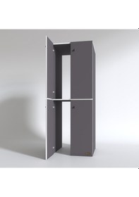 Resim Kenzlife Çamaşır-Bulaşık Makinesi Dolabı Kapaklı Roksana Gri 180*70*60 Banyo Çift Katlı Arkalıksız Çok Renkli 