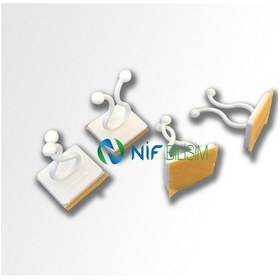 Resim Plastik Yapışkanlı Kablo Tutucu Kelebek, Yapışkan Kroşe Klips 