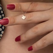 Resim Papatya Silver 925 Ayar Rose Altın Kaplama Gümüş Yonca Kolye 