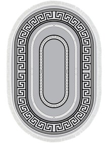 Resim Alanur Home Eko Trend Djt Yıkanabilir Kaymaz Taban Oval 3 Lü Yatak Odası Takımı 651m Modern Gri 