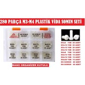 Resim M3-M4 PLASTİK POLYAMİD VİDA-SOMUN SETİ 280 PARÇA 