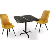 Resim Beymobilya Indigo Werzalit Kare - Çırağan 2Li Masa Takımı (80X80) (520891994) 