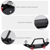 Resim Geekyou 1/10 Rc Crawler İçin Metal Ön Tampon 2 Led Işıklı Ve Çekici Kanca - Axial Scx10 I-ıı-ııı 90046 90047 Axı03007 Trx-4 Uyumlu 