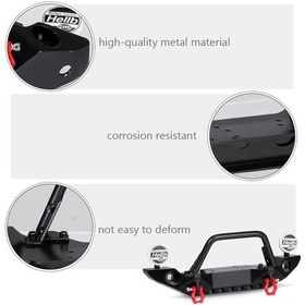 Resim Geekyou 1/10 Rc Crawler İçin Metal Ön Tampon 2 Led Işıklı Ve Çekici Kanca - Axial Scx10 I-ıı-ııı 90046 90047 Axı03007 Trx-4 Uyumlu 