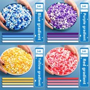 Resim 540 Yaprak Beşgen Yıldız Şekilli Origami Kağıdı - 5 Canlı Renk (Mavi, Kırmızı, Sarı, Mor, Karışık) - Partiler, El İşleri, Hediye Paketleme ve Kutlamalar İçin Şanslı Dilek Yıldızı Süslemeleri, Parti Dekorasyonu, Yıldız Kesim Kağıtları 