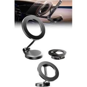 Resim Ilkeshop Magsafe Telefon Tutucu 360 Dönebilen Ayarlanabilir Araç İçi Tutucu 