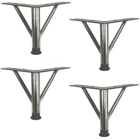 Resim 4 Adet Firkete Ayak Metal 25 Cm Krom Mobilya Koltuk Ayağı Krom 
