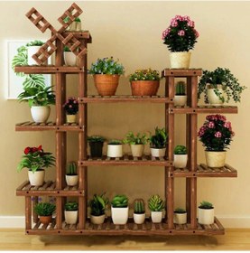 Resim Alandekor Eskitme Ahşap Dekoratif Çiçeklik Saksılık Balkon Bahçe Standı (449235035) Ceviz 