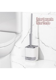 Resim Porsima 2026 Pratik Tuvalet Fırçalığı Banyo Tuvalet Fırçası Gri B 