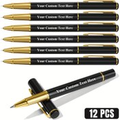 Resim 12 Adet Kişiselleştirilmiş Toplu Tükenmez Kalem | İsim, Metin veya Mesajla Özelleştirilmiş Kazınmış Kalemler | Ofis, Öğrenciler, Öğretmenler ve Avukatlar İçin İdeal | Ücretsiz Kazıma Dahil 