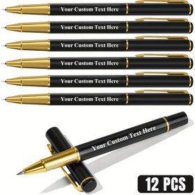 Resim 12 Adet Kişiselleştirilmiş Toplu Tükenmez Kalem | İsim, Metin veya Mesajla Özelleştirilmiş Kazınmış Kalemler | Ofis, Öğrenciler, Öğretmenler ve Avukatlar İçin İdeal | Ücretsiz Kazıma Dahil 