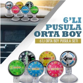 Resim Furens Araç Içi Vantuzlu Renkli Orta Boy Pusula Seti Orta Boy Pusula 