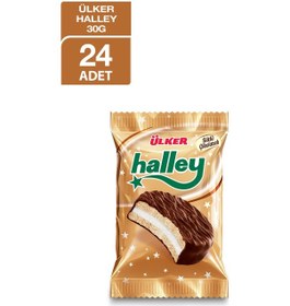 Resim Ülker Halley Çikolata Kaplı Bisküvi 24 x 30 G 