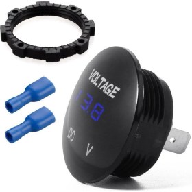 Resim 6-30V Dijital Voltaj Göstergesi Mavi, Güç ve Güvenlik Için Şık Tasarım 