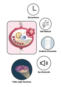 Resim Bebek Dönencesi Müzikli ve Işıklı Çıngıraklı Projektör Pembe 