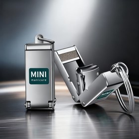 Resim Katlanabilir, Taşınabilir Tasarımıyla Kolay Taşıma için İçinde Törpü Bulunan Kompakt Paslanmaz Çelik Tırnak Makası Anahtarlık 