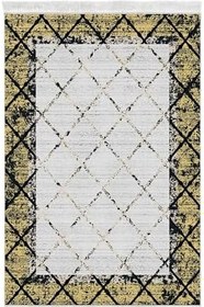 Resim Kaymaz Taban Djt Banyo Halı Star Pamuk Saçaklı Modern M5129 M5129P1-9, Sarı, 50 x 80 